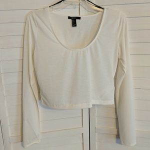 Sheer Long Sleeve Crop Top